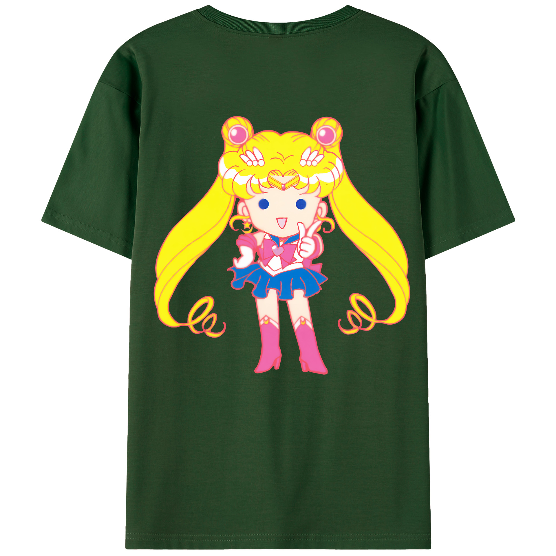 （画像用） 美少女戦士セーラームーン 月野 うさぎ つきの うさぎ Sailor Moon Tsukino Usagi 綿100％半袖Tシャツ（背面プリント）